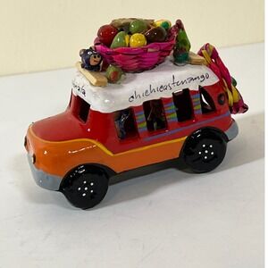 Guatemala Handcrafted Folk‎ Art Bus Sculpture Chichicastenango Painted Ceramic